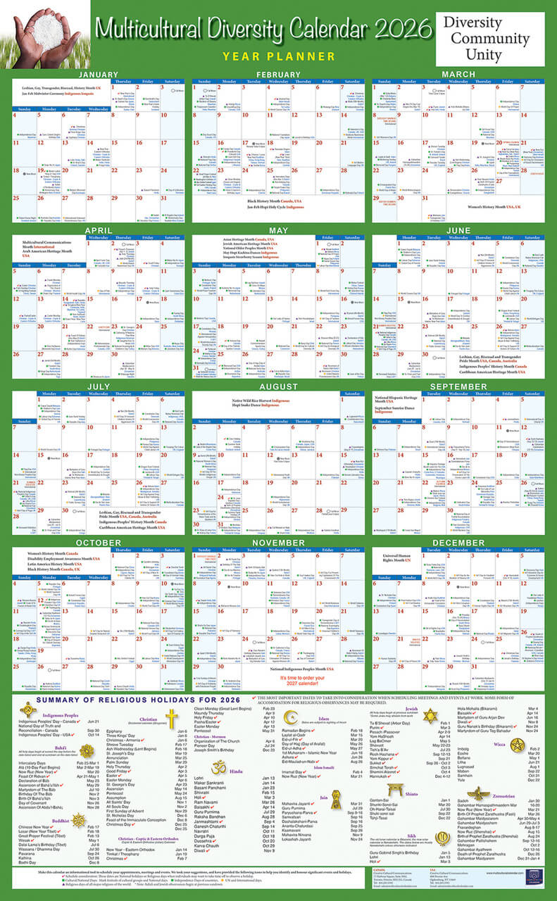 2025 Multicultural Diversity Calendar Poster